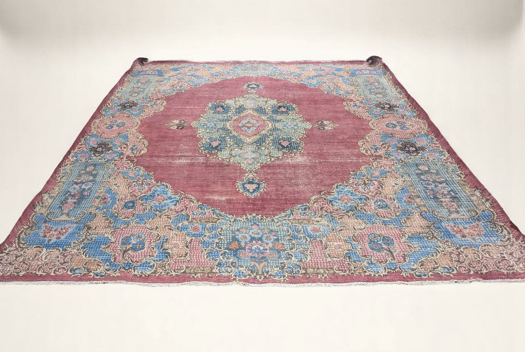 Kashan Persian Vintage Wash Rug - Size: 12.7 x 10.4