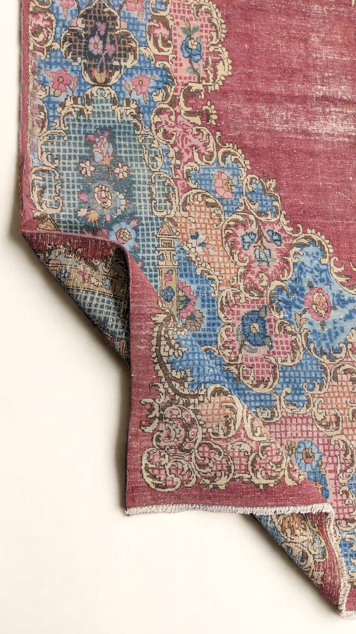 Kashan Persian Vintage Wash Rug - Size: 12.7 x 10.4