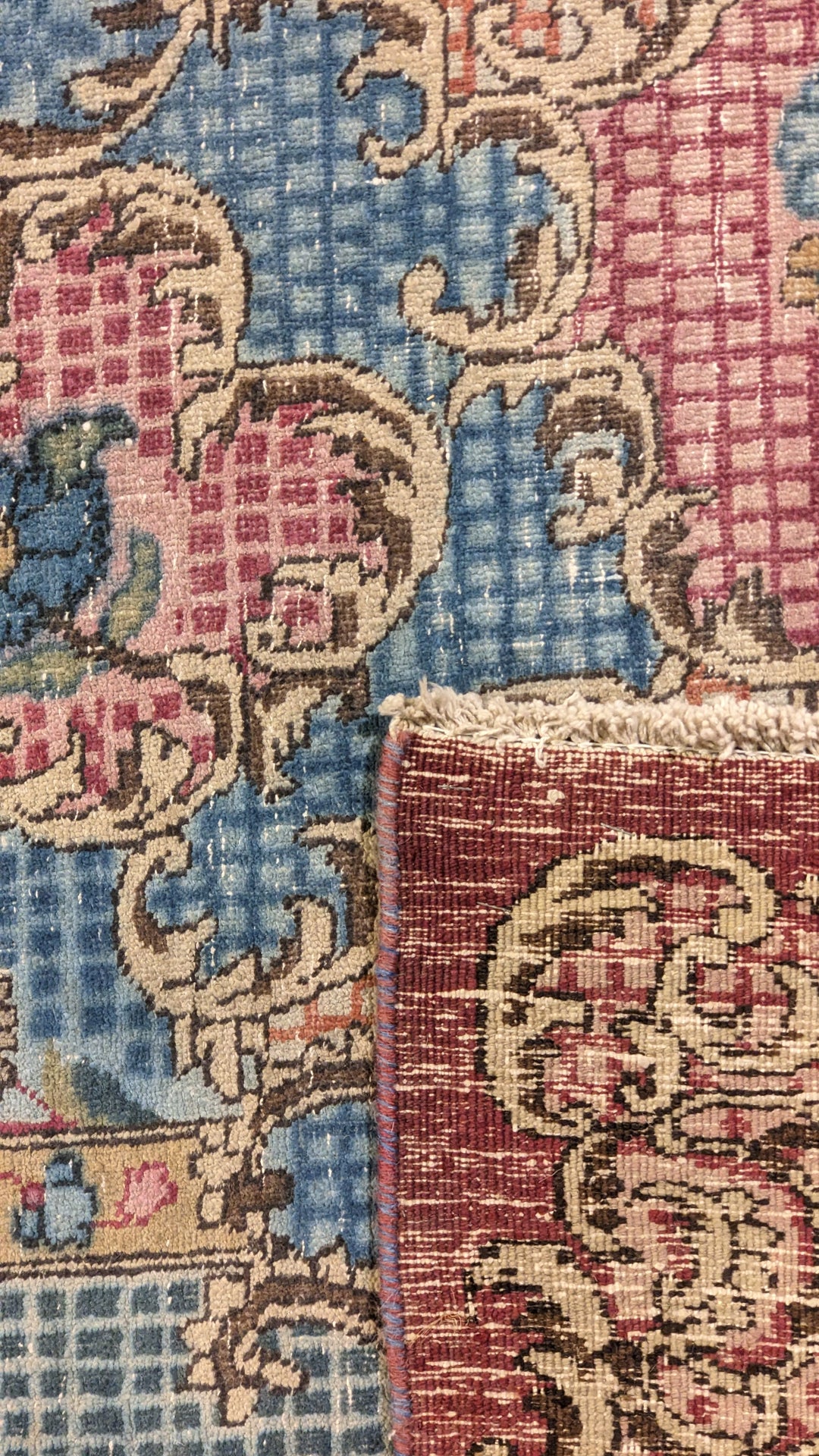 Kashan Persian Vintage Wash Rug - Size: 12.7 x 10.4