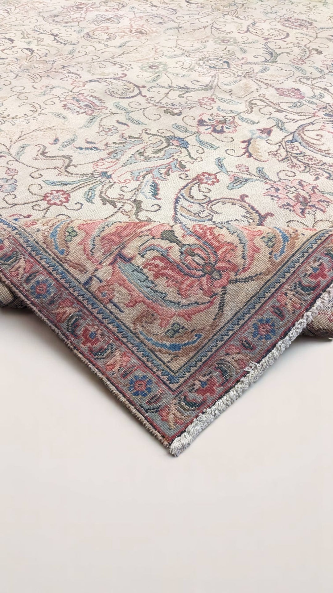 Kashan Persian Vintage Wash Rug - Size: 12.7 x 9.5