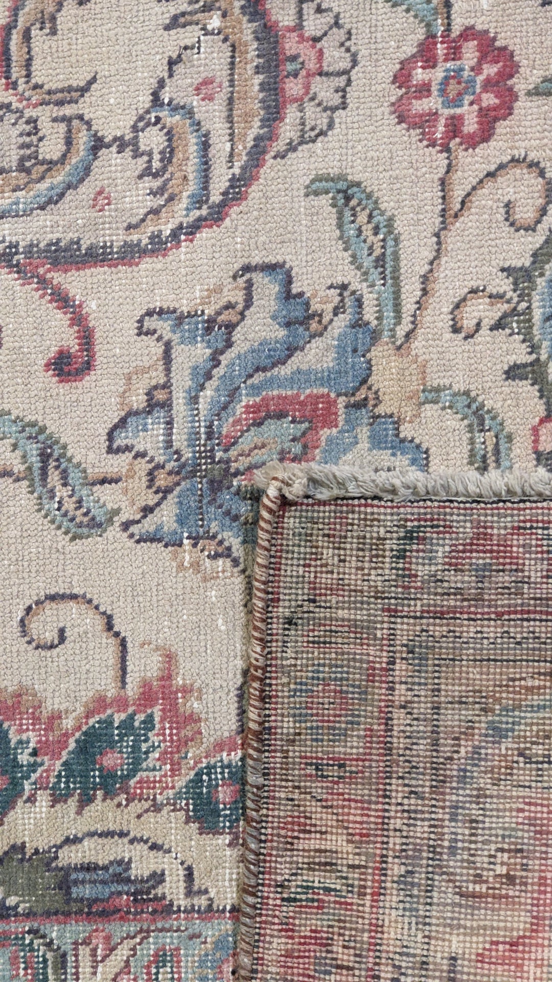 Kashan Persian Vintage Wash Rug - Size: 12.7 x 9.5