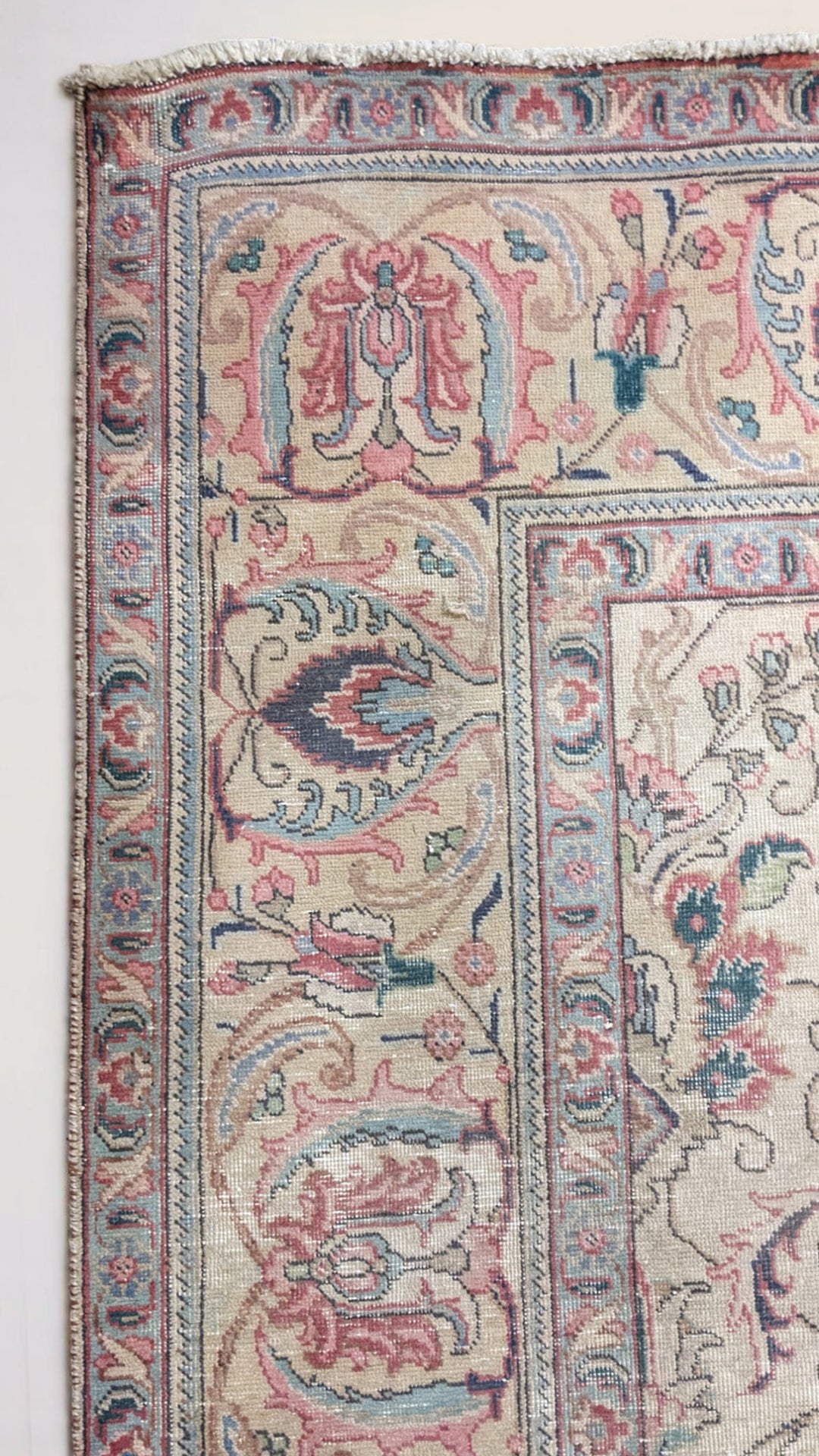 Kashan Persian Vintage Wash Rug - Size: 12.7 x 9.5