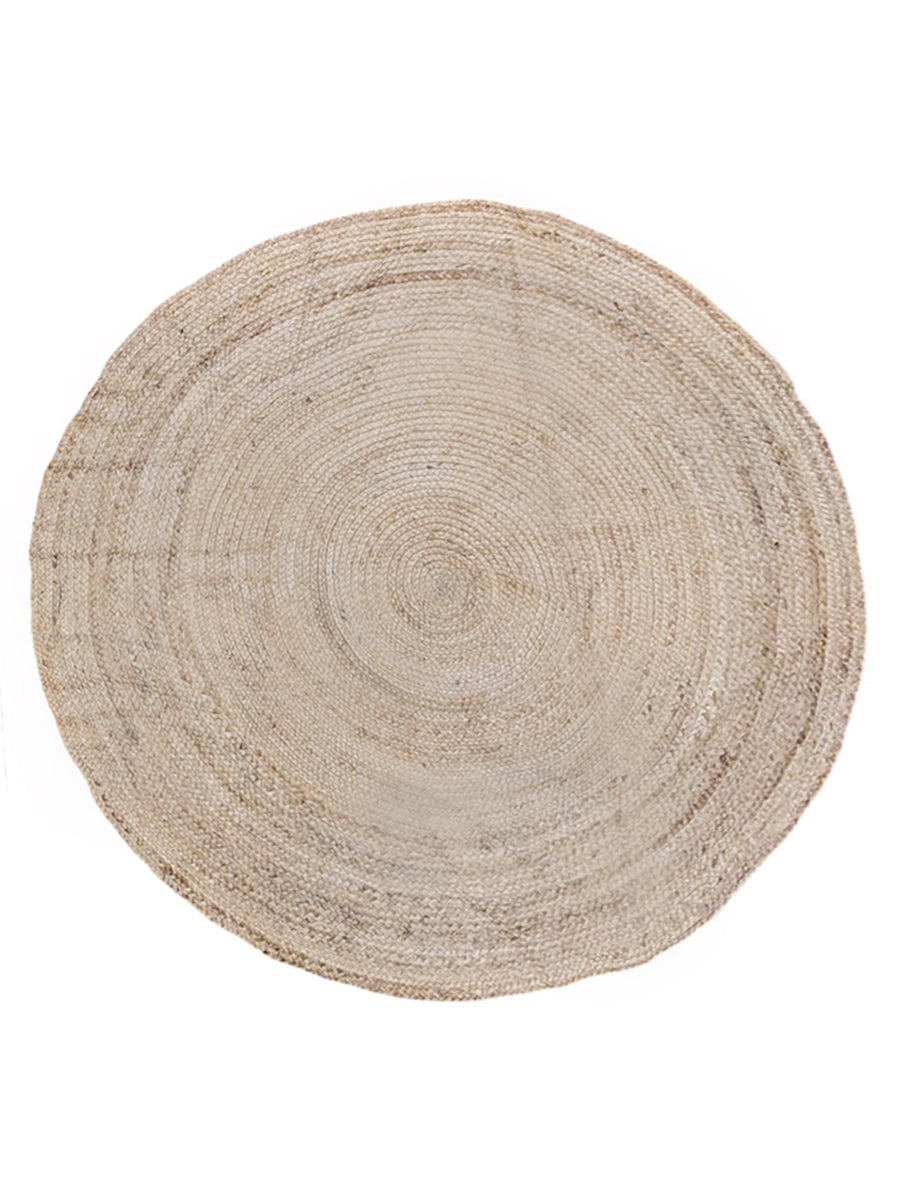 Braided Natural Jute Rug - Size: 4 x 4