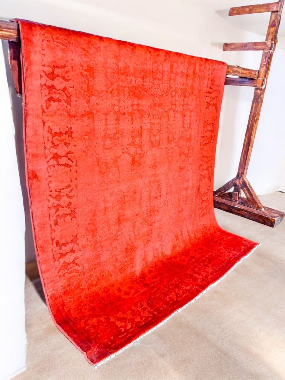 Oriental Silk Wash Chobi Rug - Size: 6.9 x 5.4