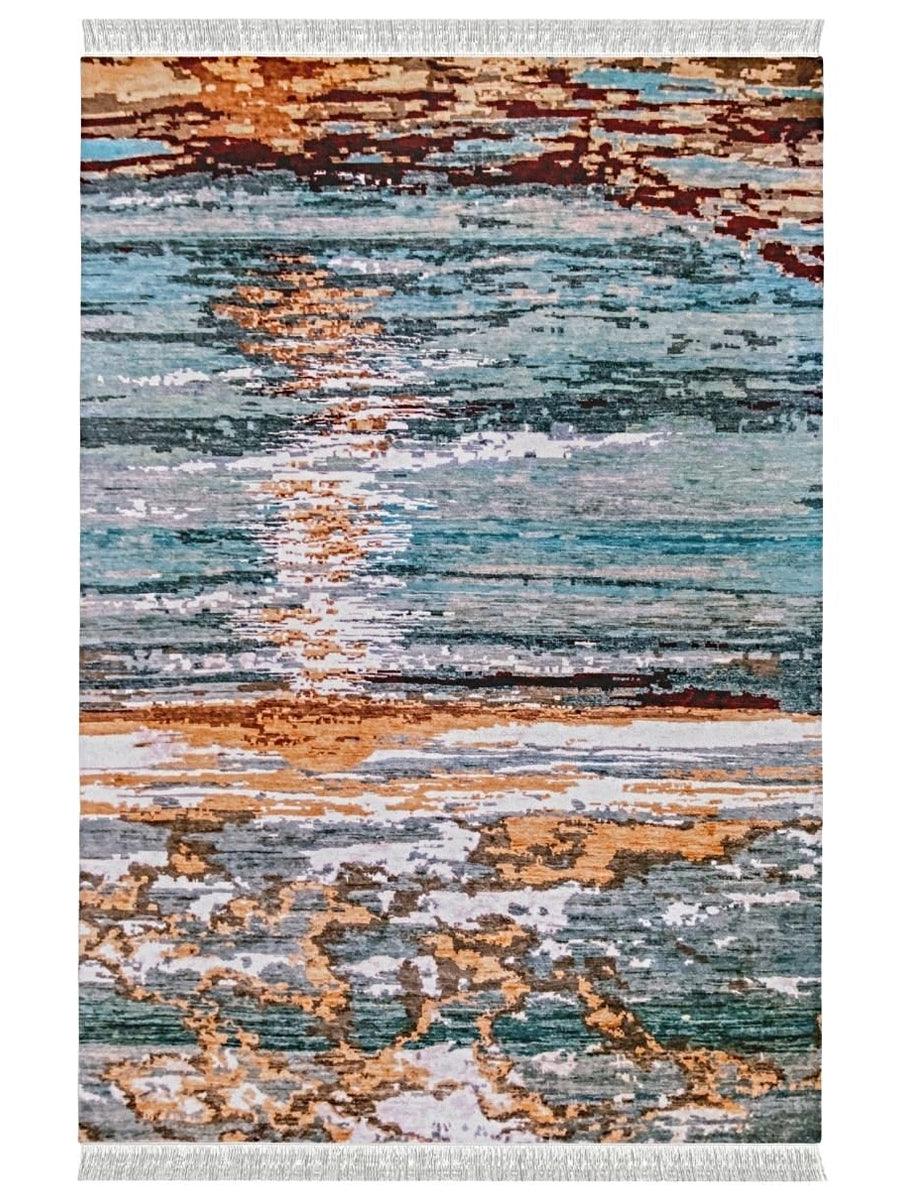 Modern Chobi Silk & Wool Rug - Size: 9.4 x 6.3