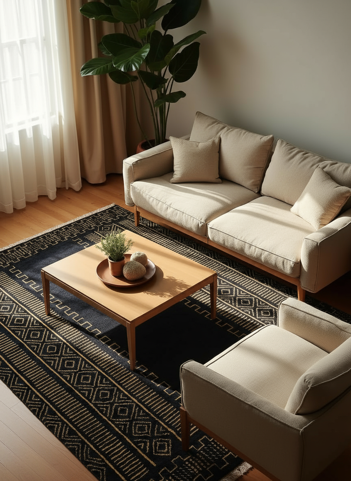 Raven Berber Wool Rug - Size: 9.11 x 8