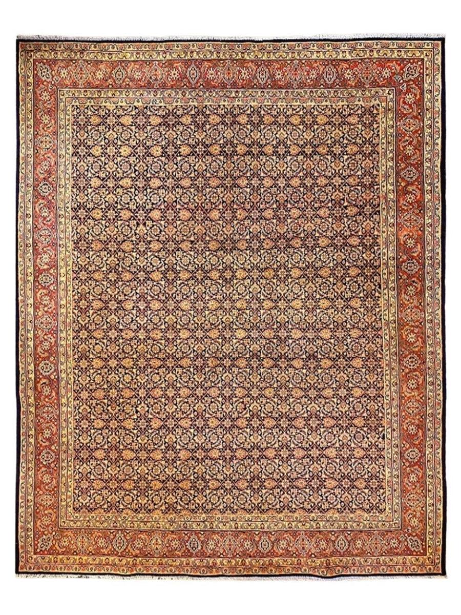 Persian Bijar Antique Overdyed Hand Knotted Wool Rug- Size: 9.7 x 7.9