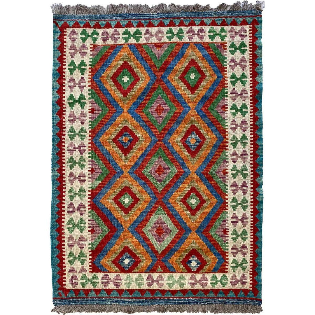 Colourful Afghani Chobi Kilim - Size: 4.9 x 3.5 - Imam Carpet Co. Home