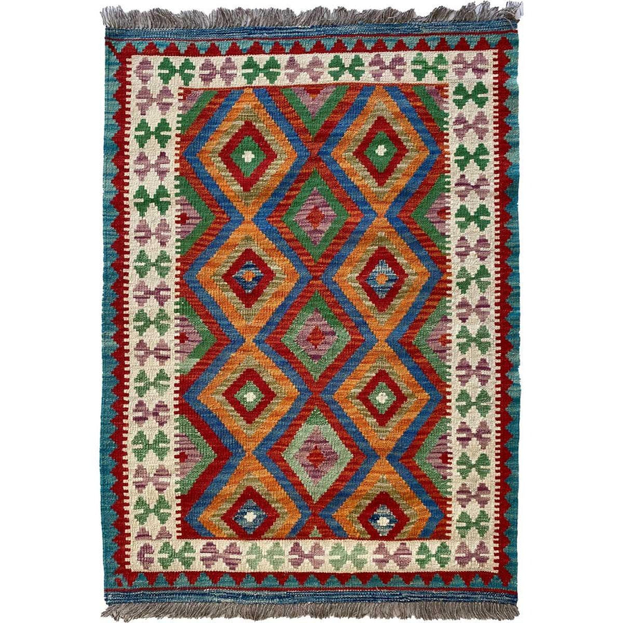 Colourful Afghani Chobi Kilim - Size: 4.9 x 3.5 - Imam Carpet Co. Home
