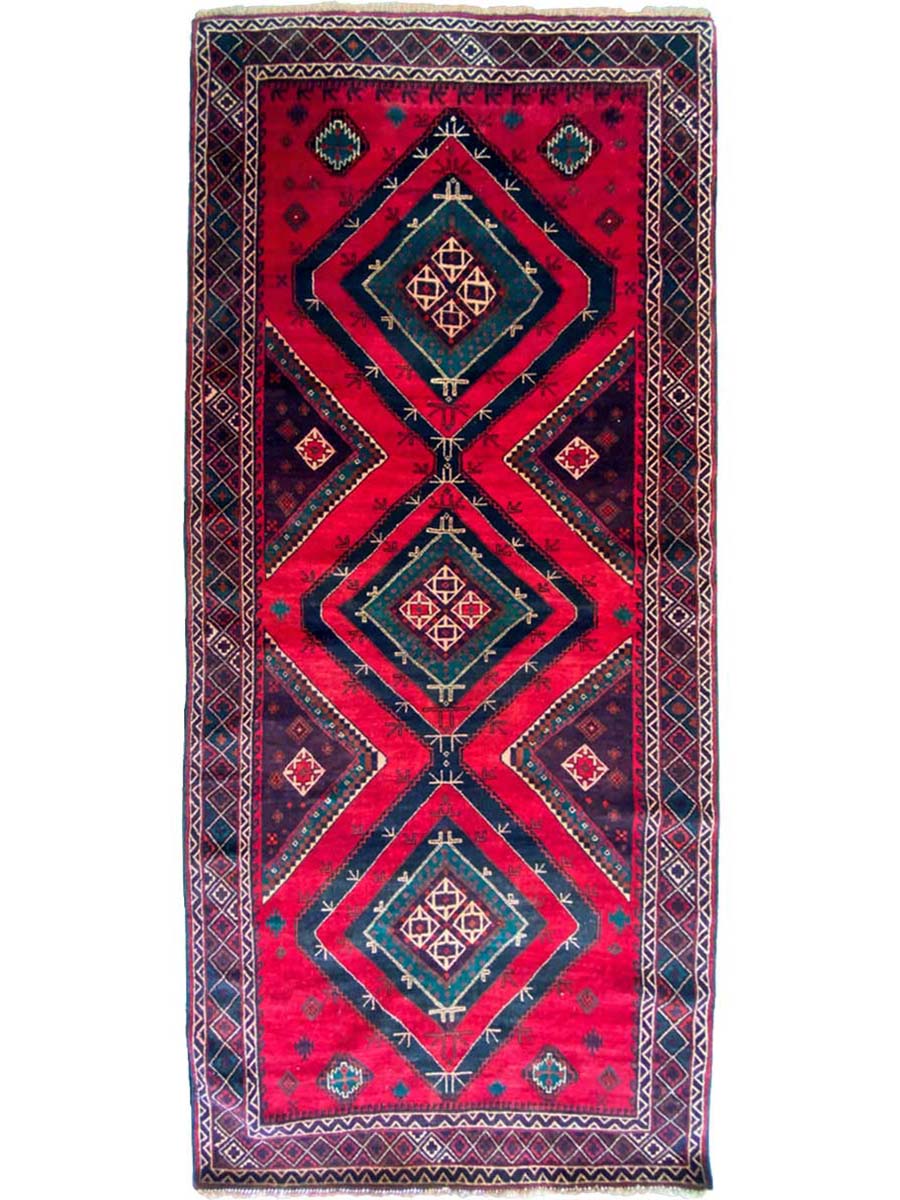 Red Tribal Runner - Size: 9.6 x 4.4 - Imam Carpet Co