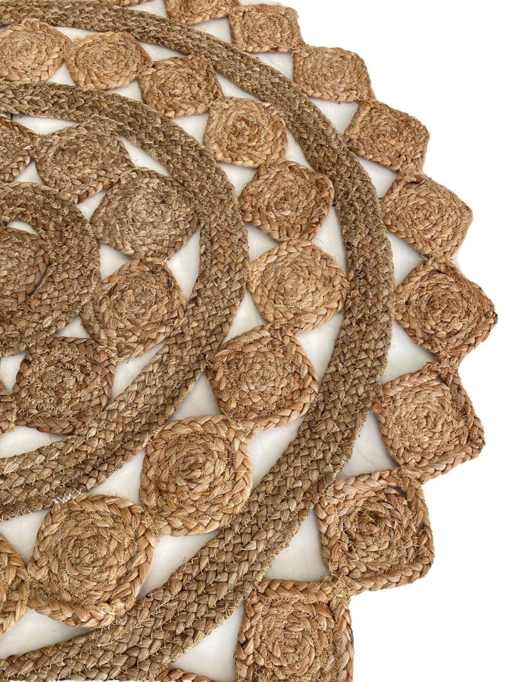 Round Jute Rug - Size: 3' 5" - Imam Carpets Online Store