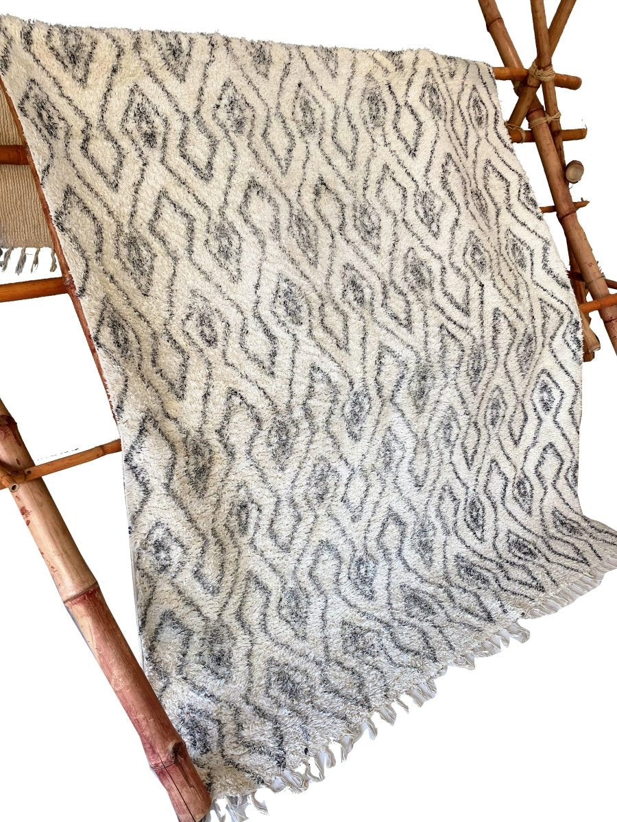 Tasseled Moroccan Rug - Size: 7.10 x 5.2 - Imam Carpet Co. Home