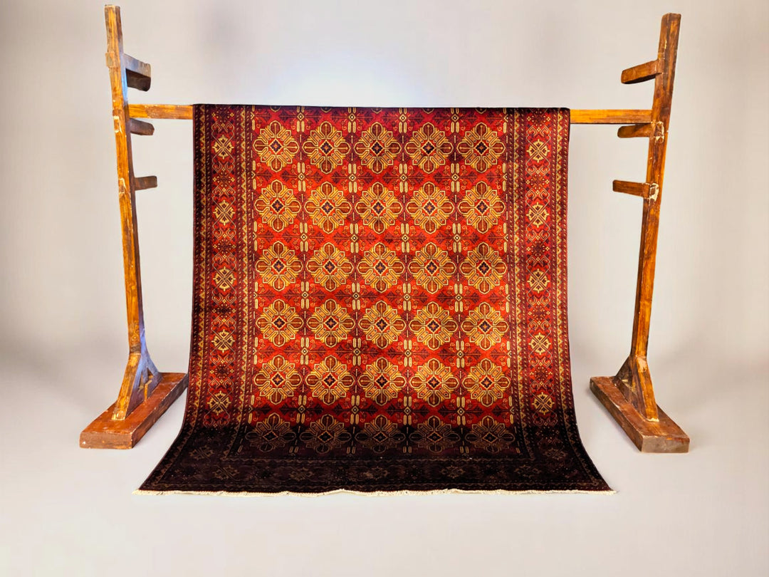 Calara Afghan Khal Mohammadi Wool Rug - Size: 9.11 x 6.8