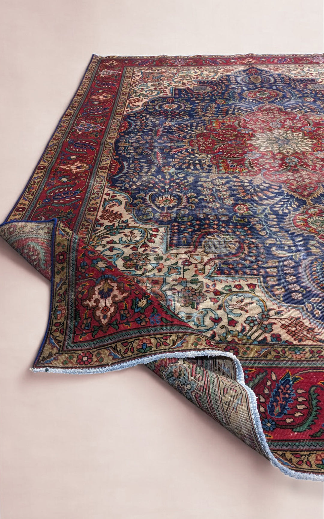 Kashan Persian Vintage Wash Rug - Size: 11.5 x 8.1