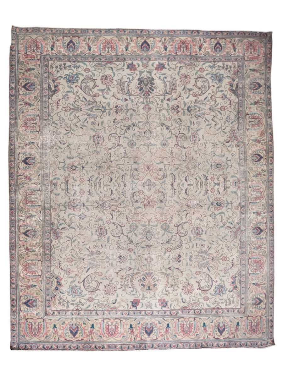 Kashan Persian Vintage Wash Rug - Size: 12.7 x 9.5