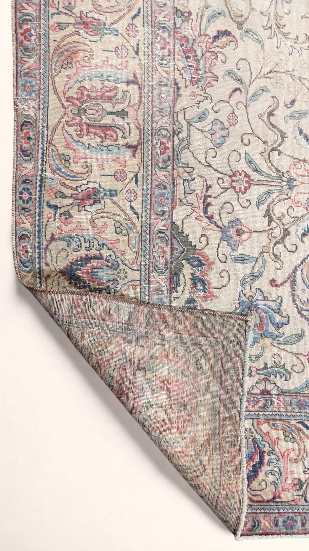 Kashan Persian Vintage Wash Rug - Size: 12.7 x 9.5