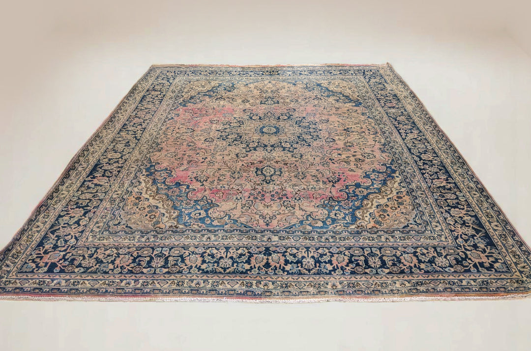 Kashan Persian Vintage Wash Rug - Size: 12.10 x 9.11