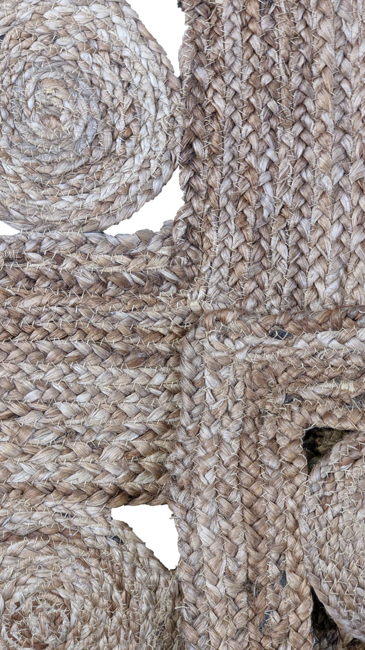 Braided Natural Jute Rug - Size: 4.9 x 2.11