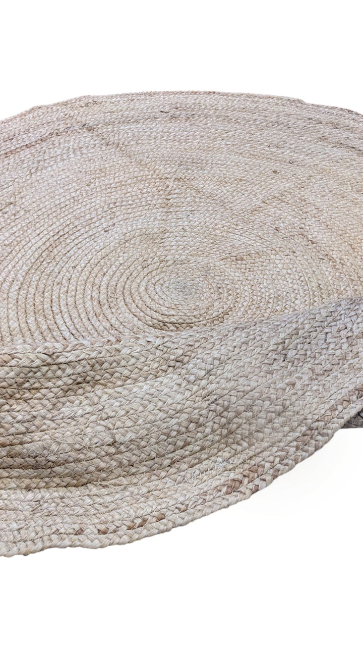 Braided Natural Jute Rug - Size: 4 x 4