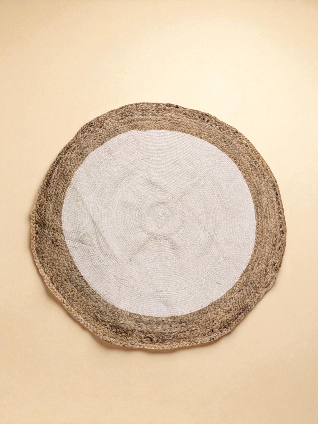 Braided Natural Round Jute Rug  - Size: 3 x 3