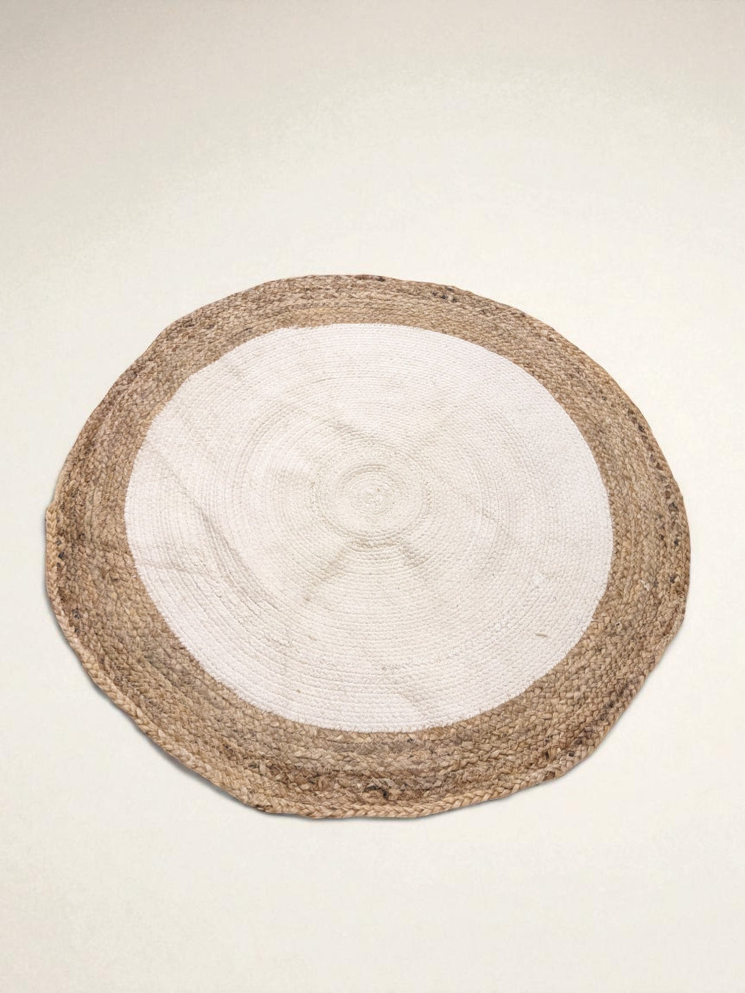 Braided Natural Round Jute Rug  - Size: 3 x 3
