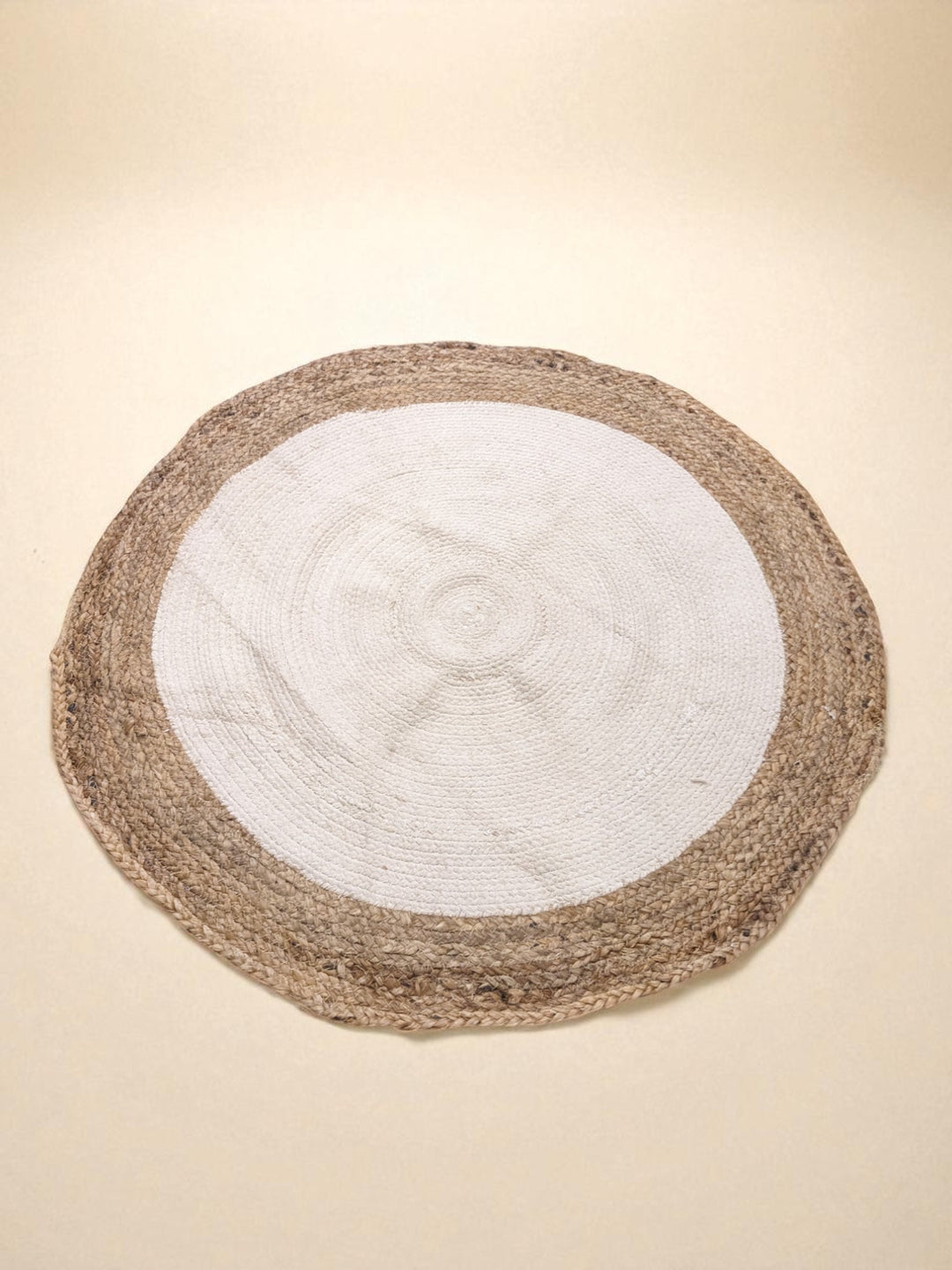 Braided Natural Round Jute Rug  - Size: 3 x 3