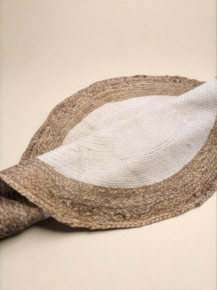 Braided Natural Round Jute Rug  - Size: 3 x 3