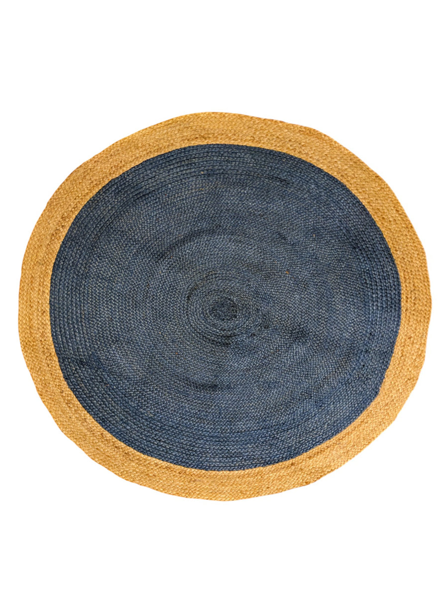 Braided Overdyed Round Jute Rug - Size: 4 x 4
