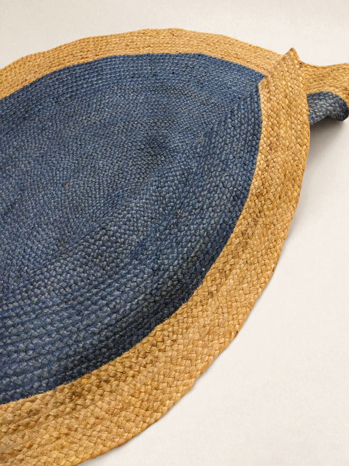 Braided Overdyed Round Jute Rug - Size: 4 x 4