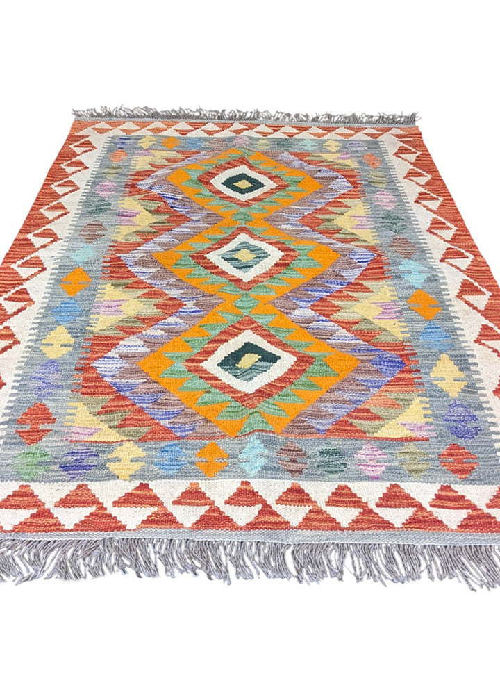 Maimana Afghanistan Kilim Rug - Size: 4.10 x 3.3