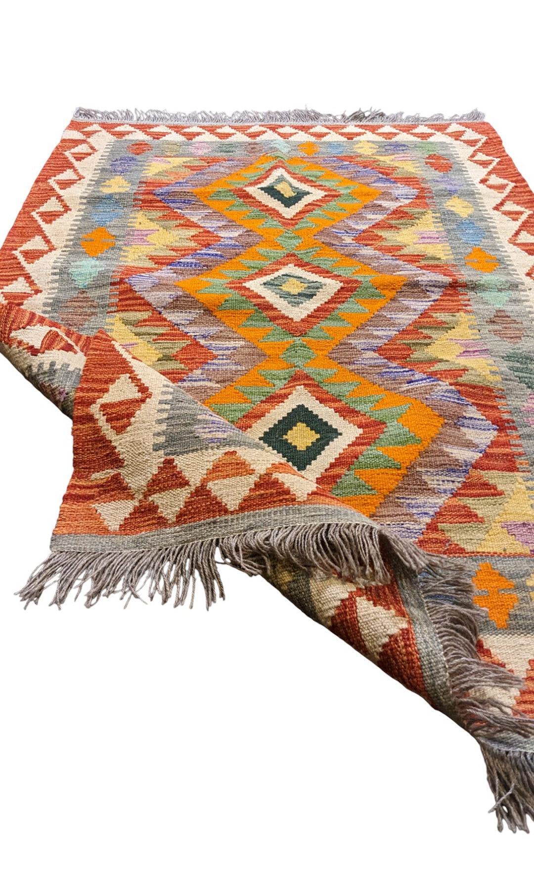 Maimana Afghanistan Kilim Rug - Size: 4.10 x 3.3