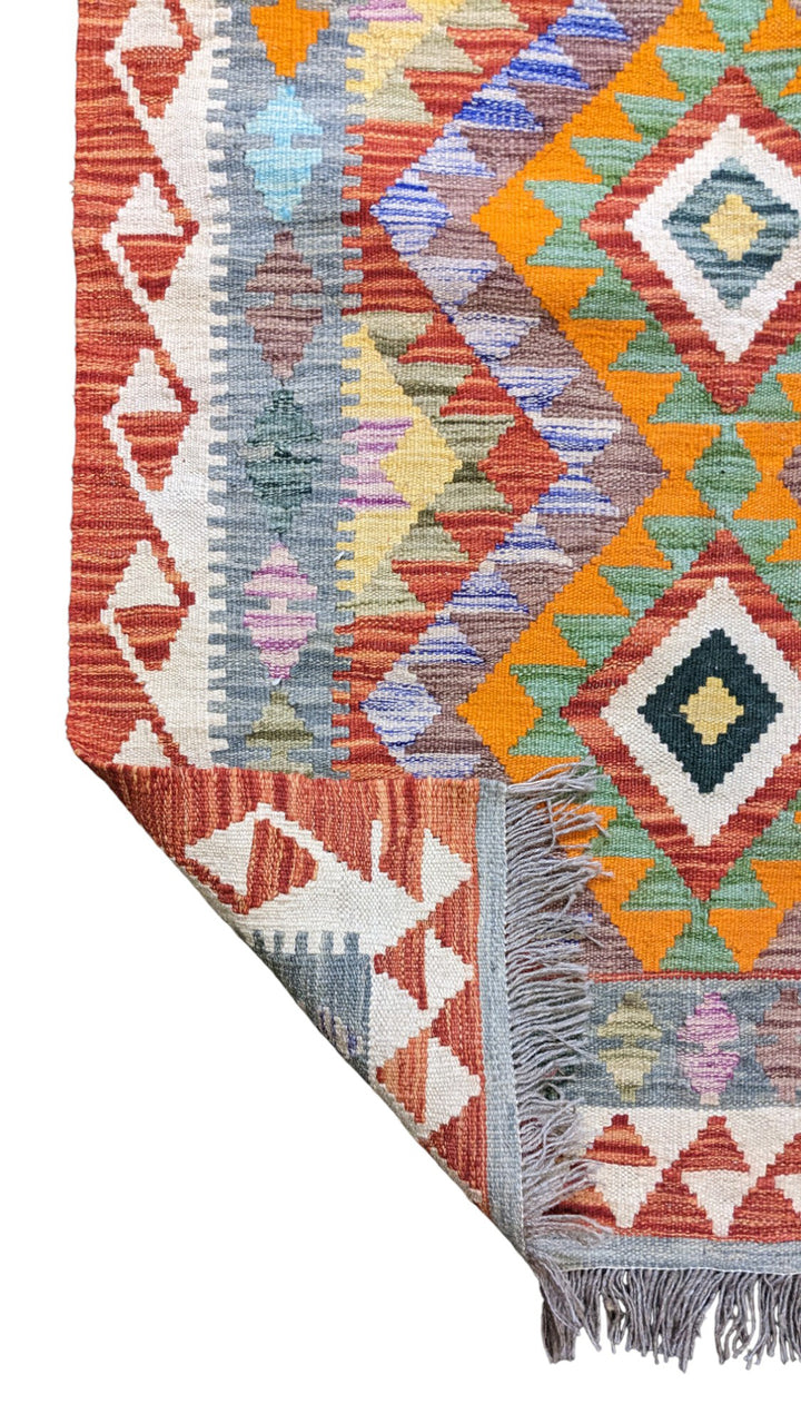 Maimana Afghanistan Kilim Rug - Size: 4.10 x 3.3