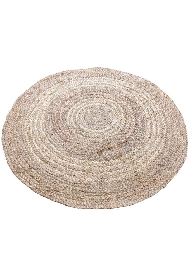 Braided Natural Round Jute Rug - Size: 3.4 x 3.4