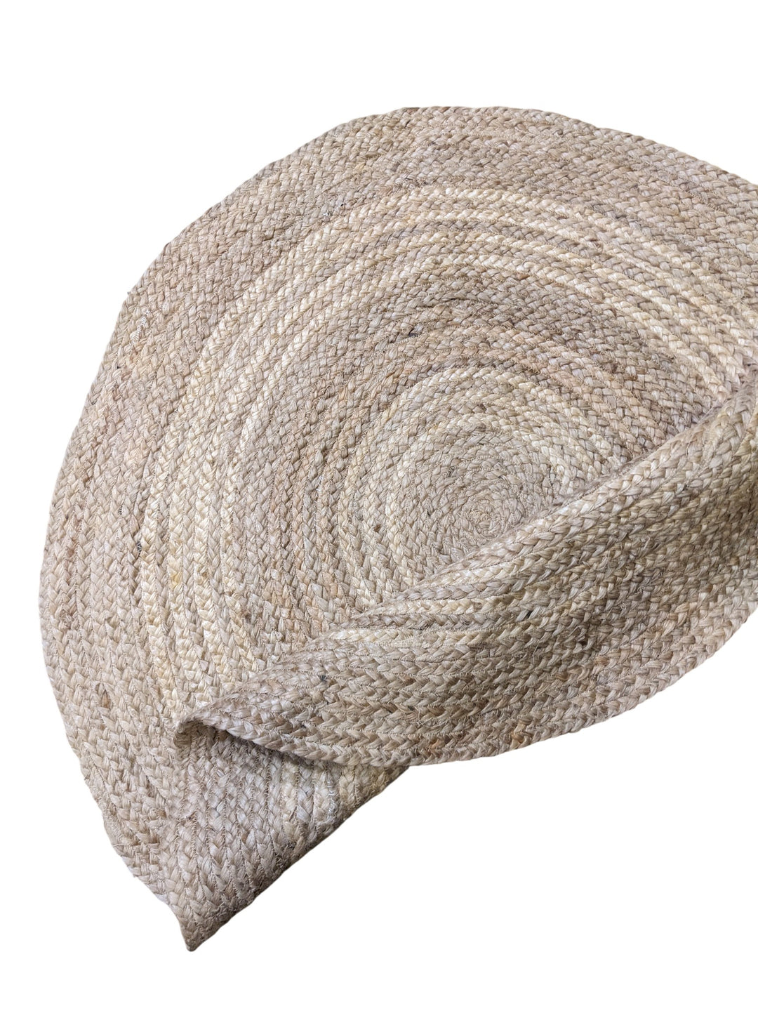 Braided Natural Round Jute Rug - Size: 3.4 x 3.4