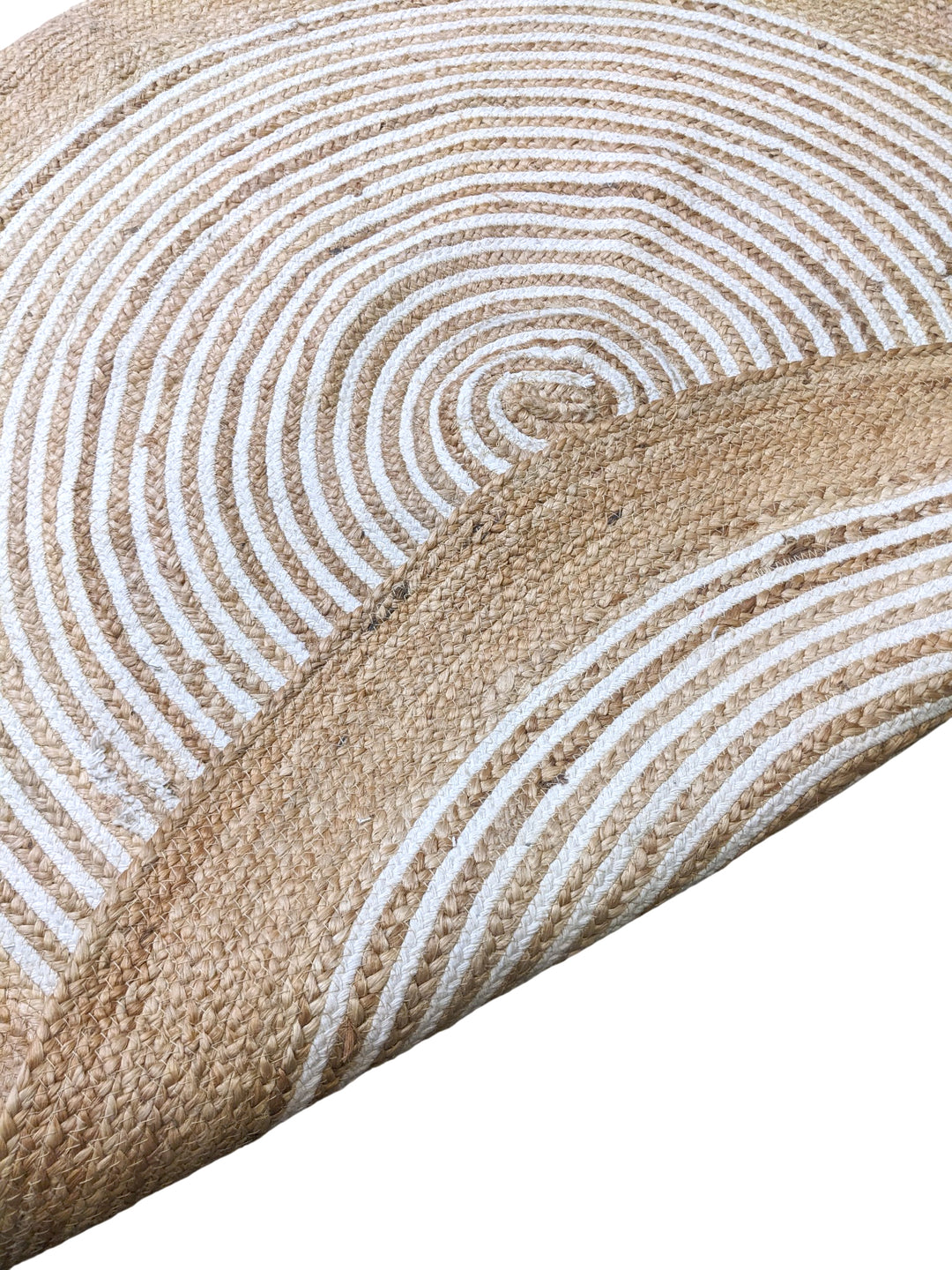 Braided Natural Round Jute Rug - Size: 3.11 x 3.11