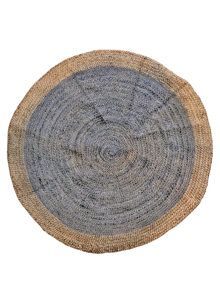 Braided Natural Round Jute Rug - Size: 4 x 4
