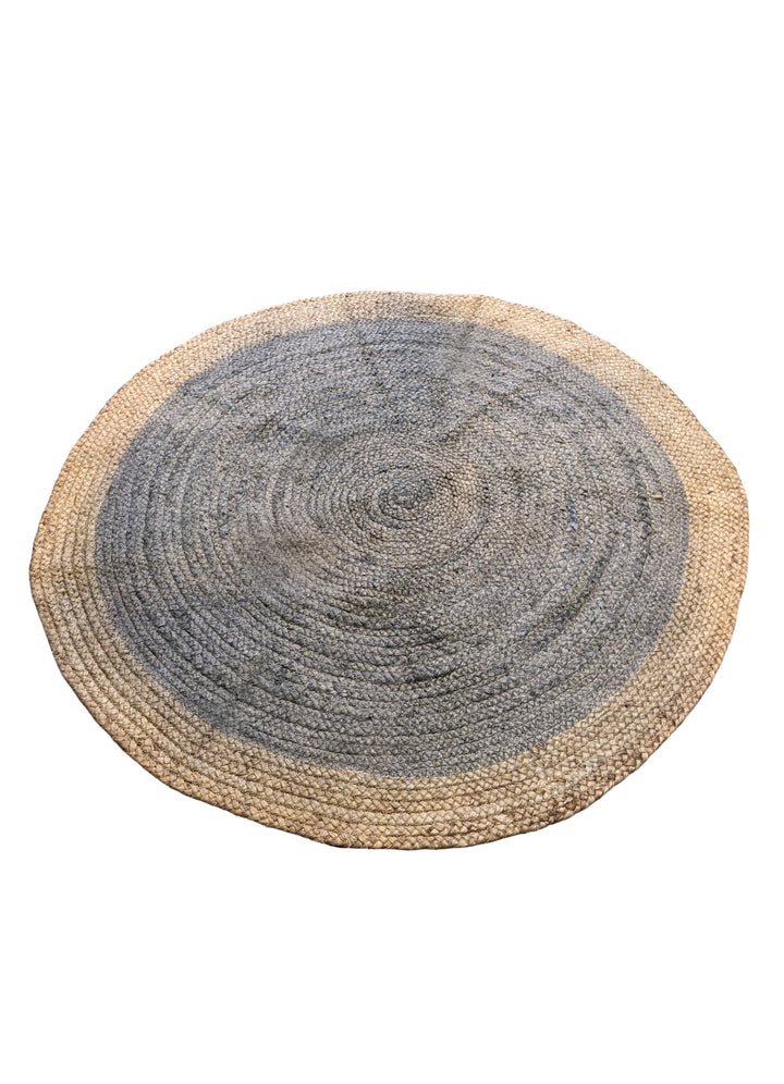Braided Natural Round Jute Rug - Size: 4 x 4