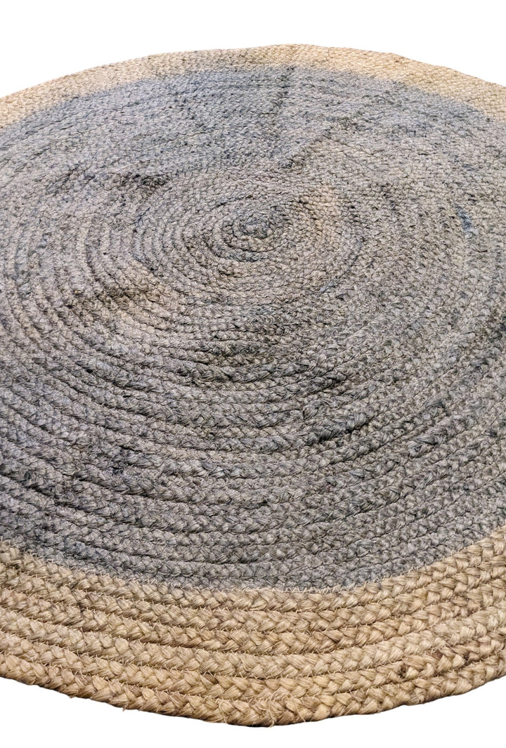 Braided Natural Round Jute Rug - Size: 4 x 4