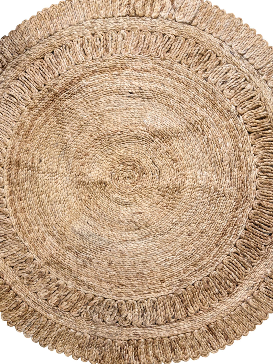 Braided Natural Round Jute Rug - Size: 4 x 4