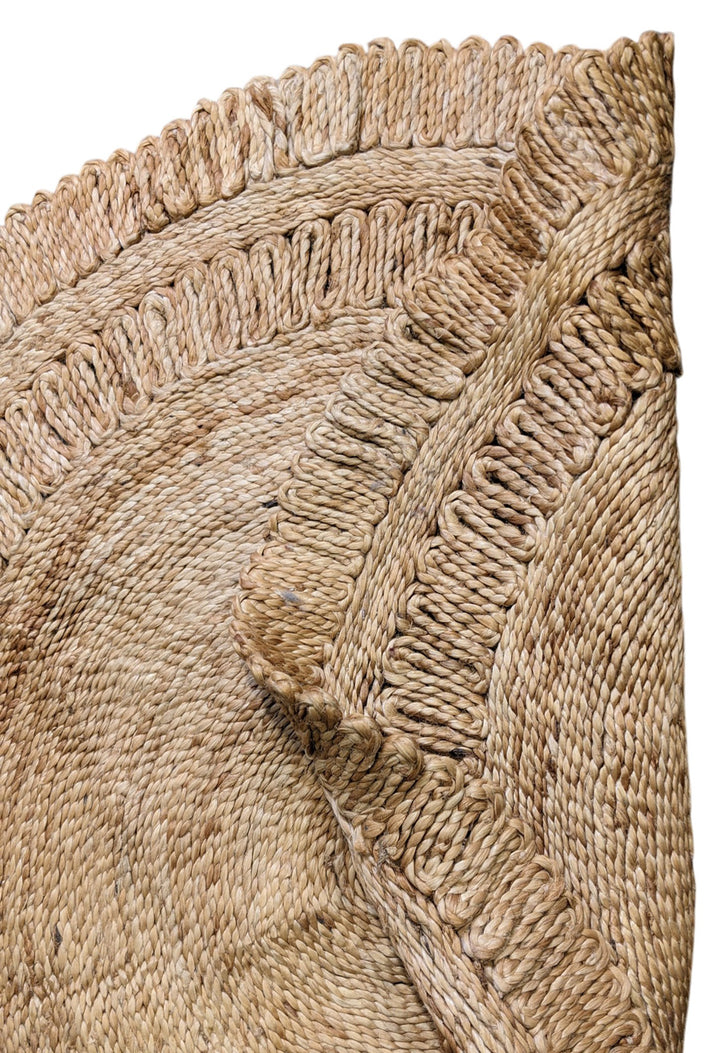 Braided Natural Round Jute Rug - Size: 4 x 4