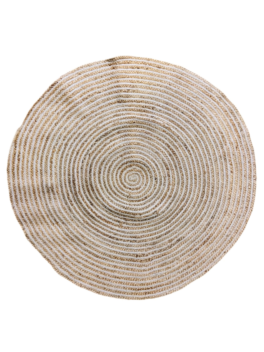 Braided Natural Round Jute Rug - Size: 4 x 4