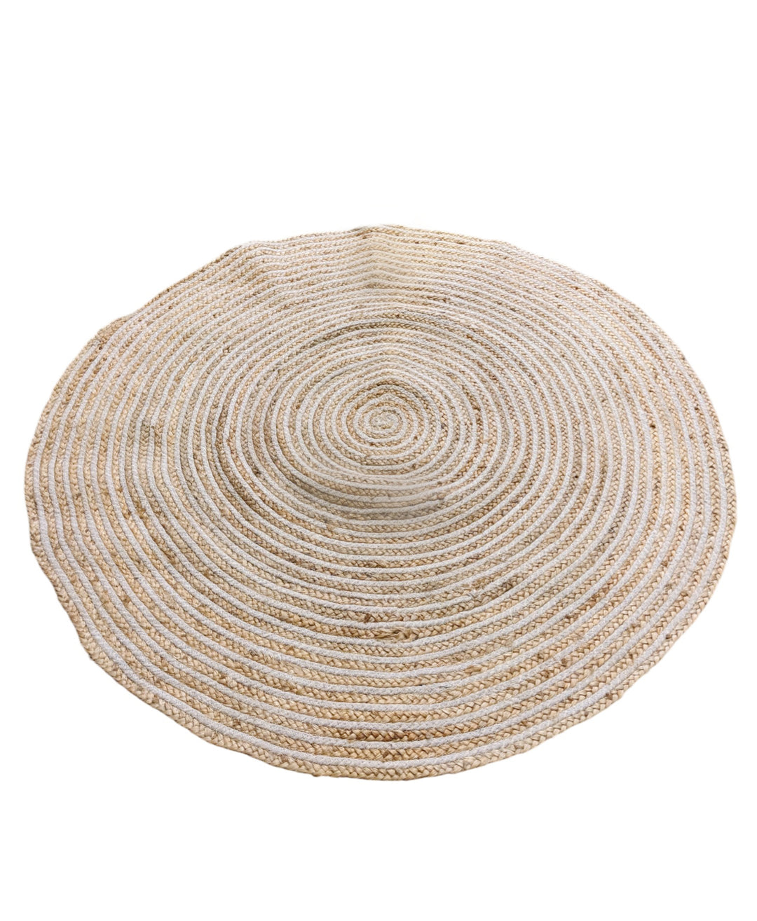 Braided Natural Round Jute Rug - Size: 4 x 4
