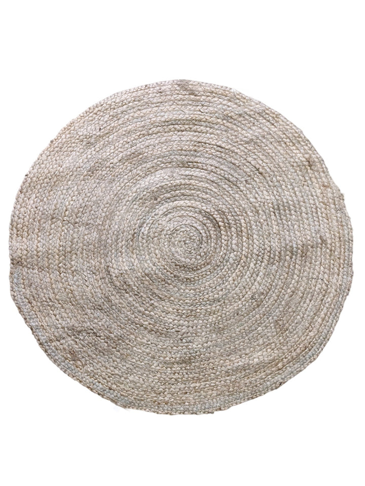 Braided Natural Round Jute Rug - Size: 3.5 x 3.5