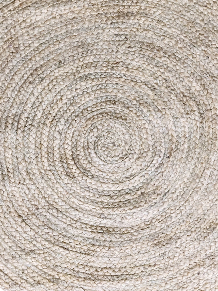 Braided Natural Round Jute Rug - Size: 3.5 x 3.5
