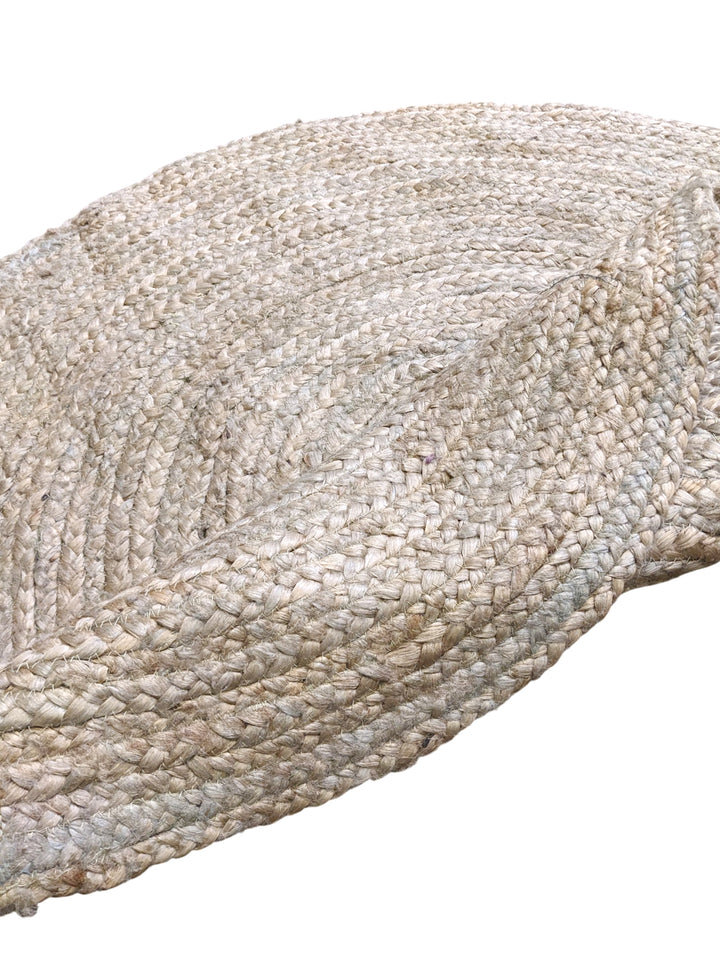 Braided Natural Round Jute Rug - Size: 3.5 x 3.5