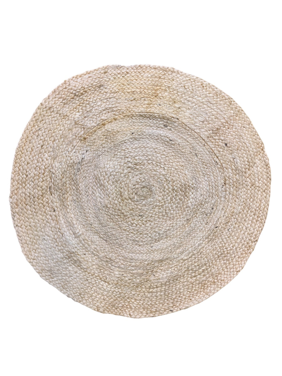 Braided Natural Round Jute Rug - Size: 2.7 x 2.7
