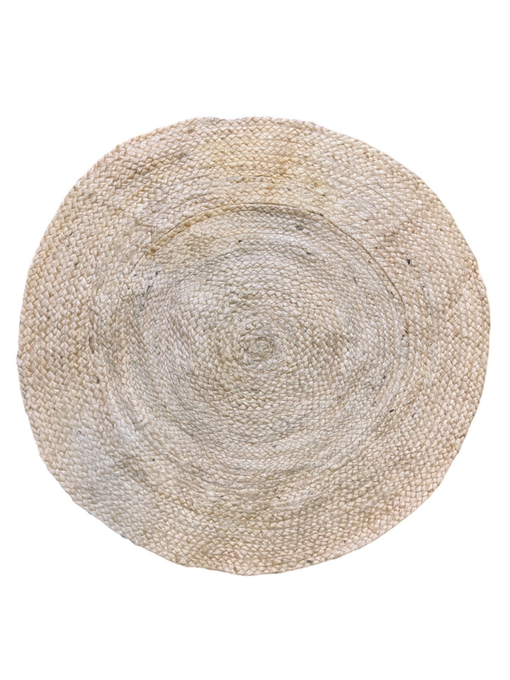 Braided Natural Round Jute Rug - Size: 2.7 x 2.7