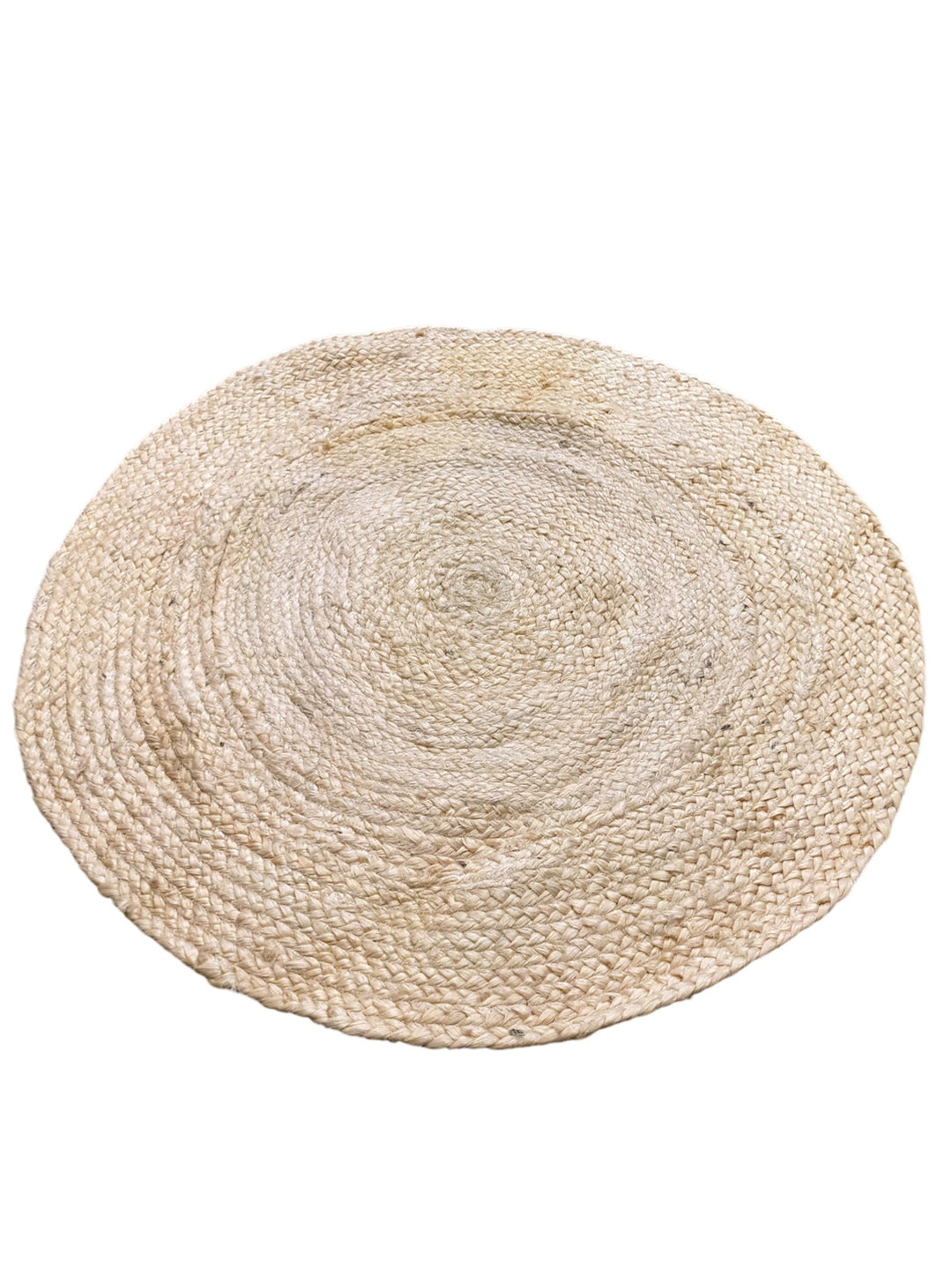 Braided Natural Round Jute Rug - Size: 2.7 x 2.7