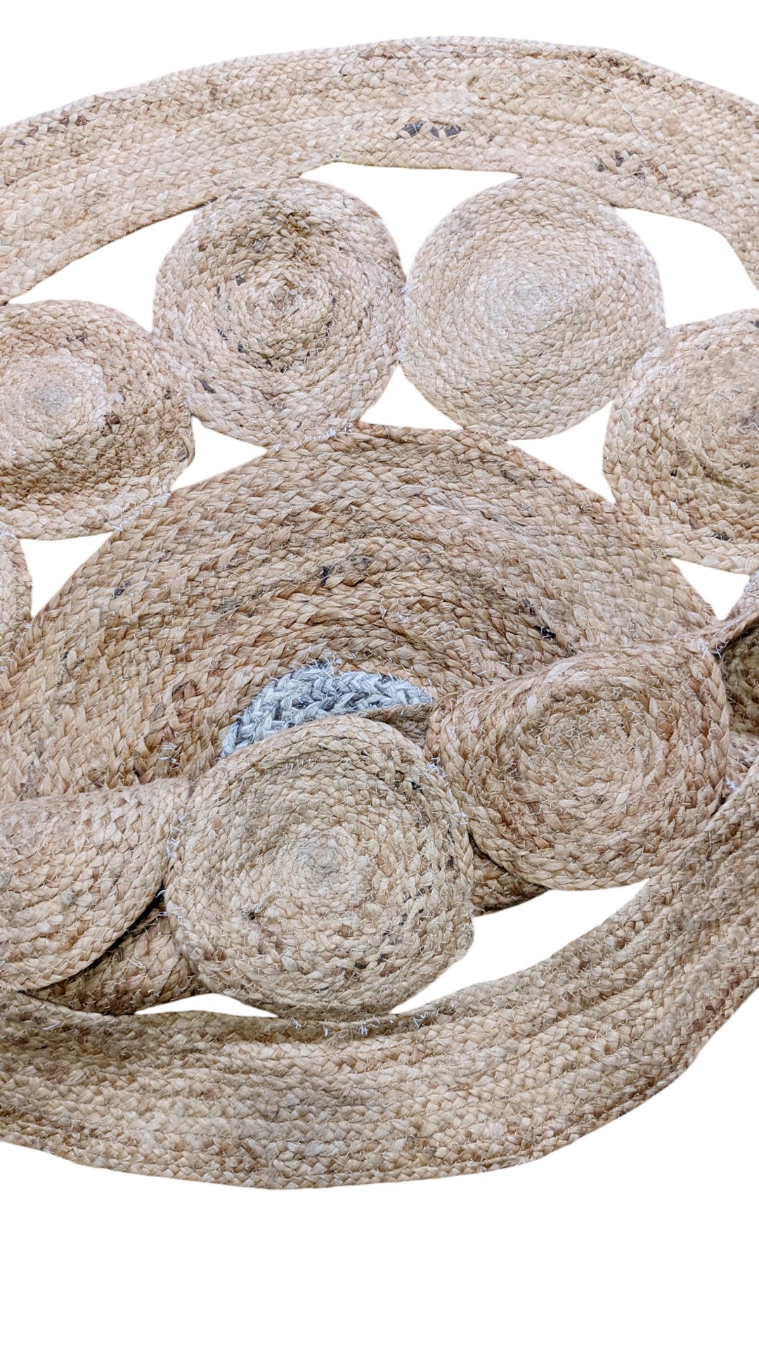 Braided Natural Round Jute Rug - Size: 4 x 4