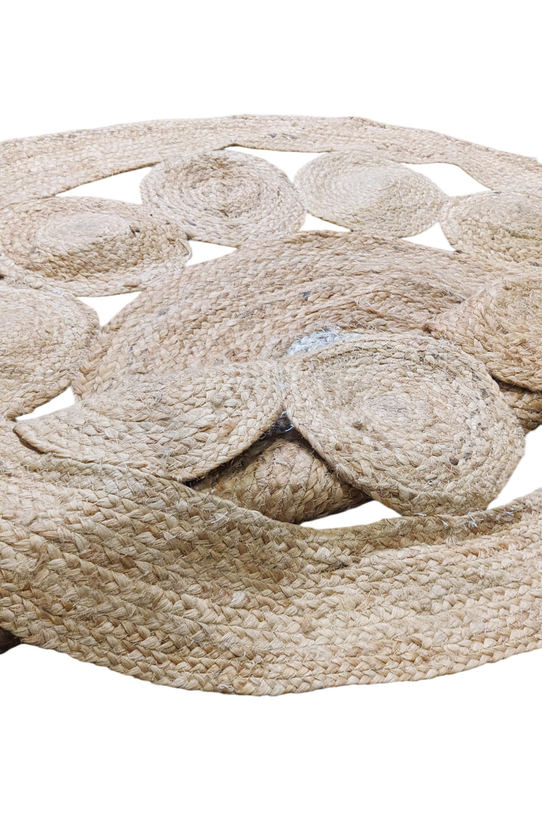 Braided Natural Round Jute Rug - Size: 4 x 4